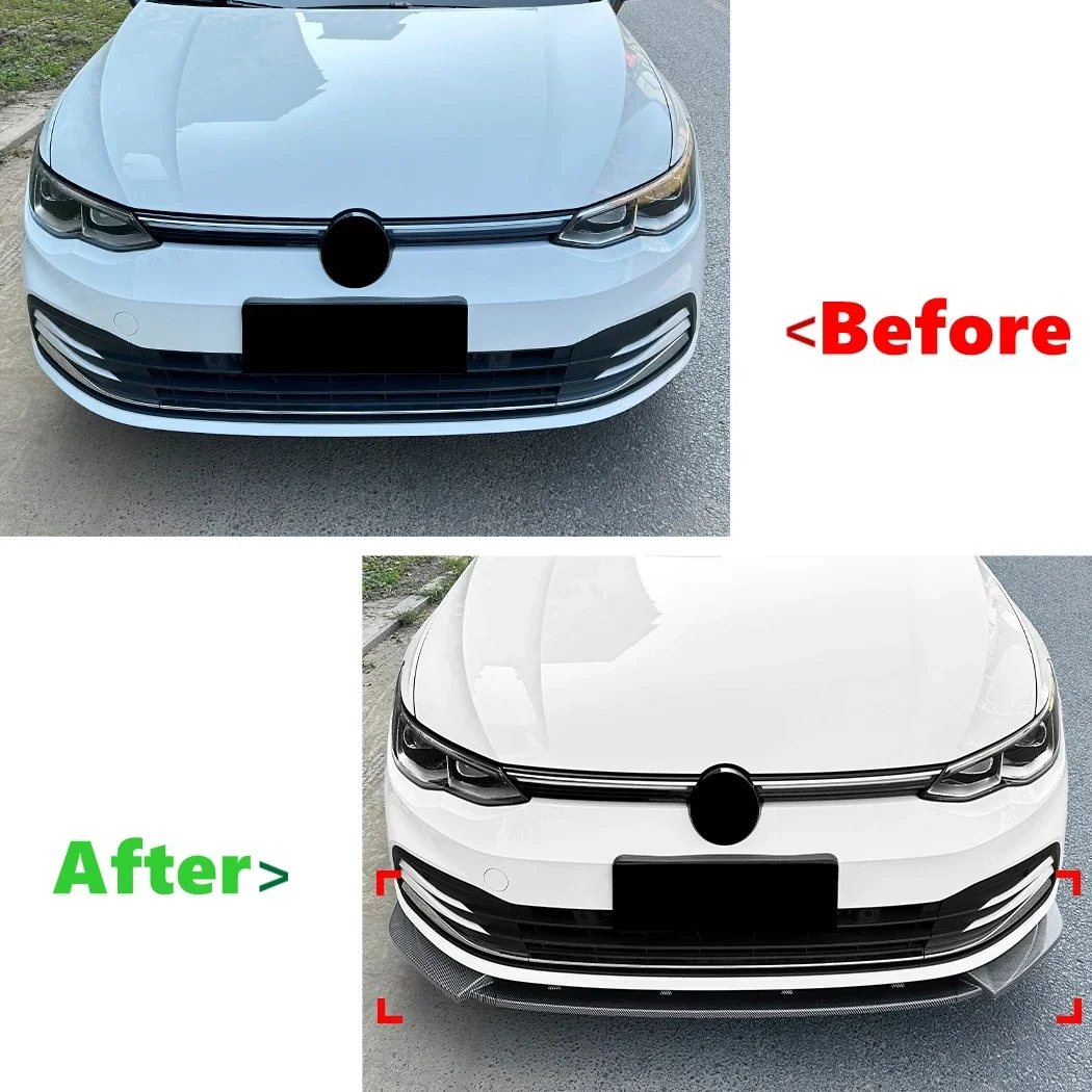 ل VW Golf 8 MK8 Standard Pro 2020-2024 المصد الأمامي للسيارة سبويلر الشفاه Lame Avant الفاصل Canard الناشر غطاء بوديكيت ضبط
