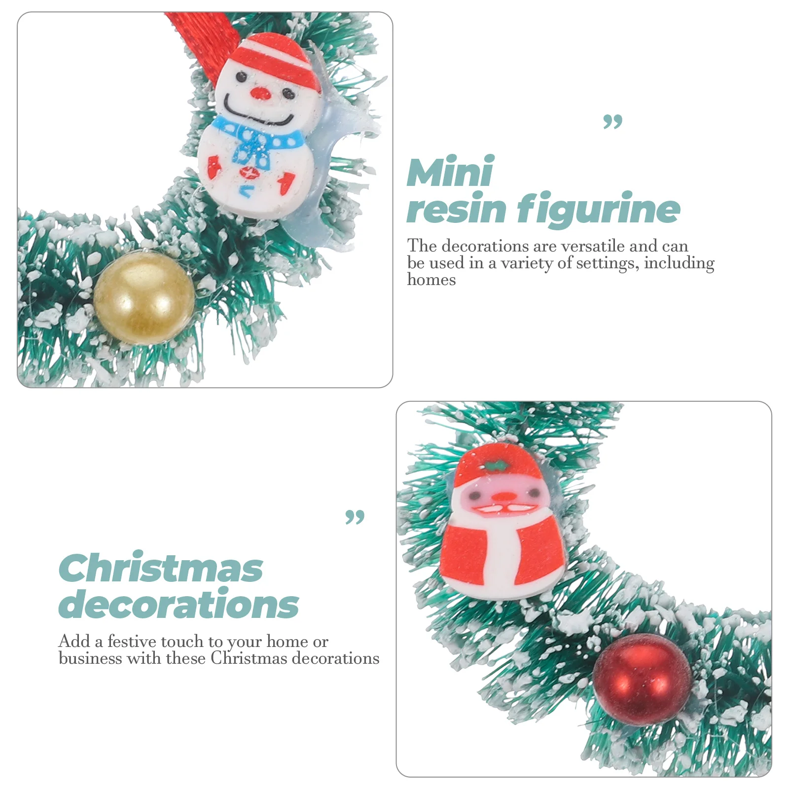 

10Pcs Christmas Mini Resin Wreath Decorative Miniature Micro Landscape Christmas Decorations Holiday Party Favor