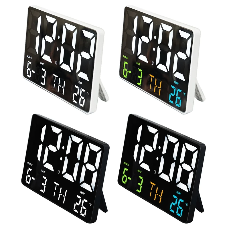 Digital Alarm Clock Large Display Electronic Wall Clock Remote Control LED Light Drop Shipping