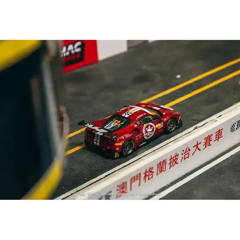 Voorverkoop TW 1:64 Ferrari 488 GT3 Macau GT Cup FIA GT WK 2023 Diecast Auto Model Collectie Speelgoed Tarmac Werkt