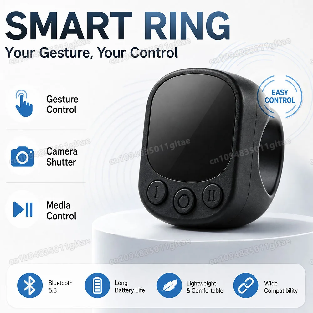 Remote Control Wireless Bluetooth Roller Fingertip Ring portable Mobile Selfie Mice Video Automatic Page Turner Browsing Ring