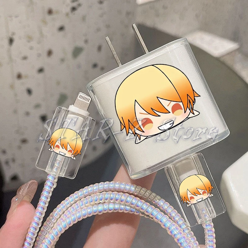 น่ารักWaifu Hentaiเด็กหญิงสําหรับIPhone 15 14 13 Pro Max 18/20W Charger & ชาร์จProtectorข้อมูลWinder