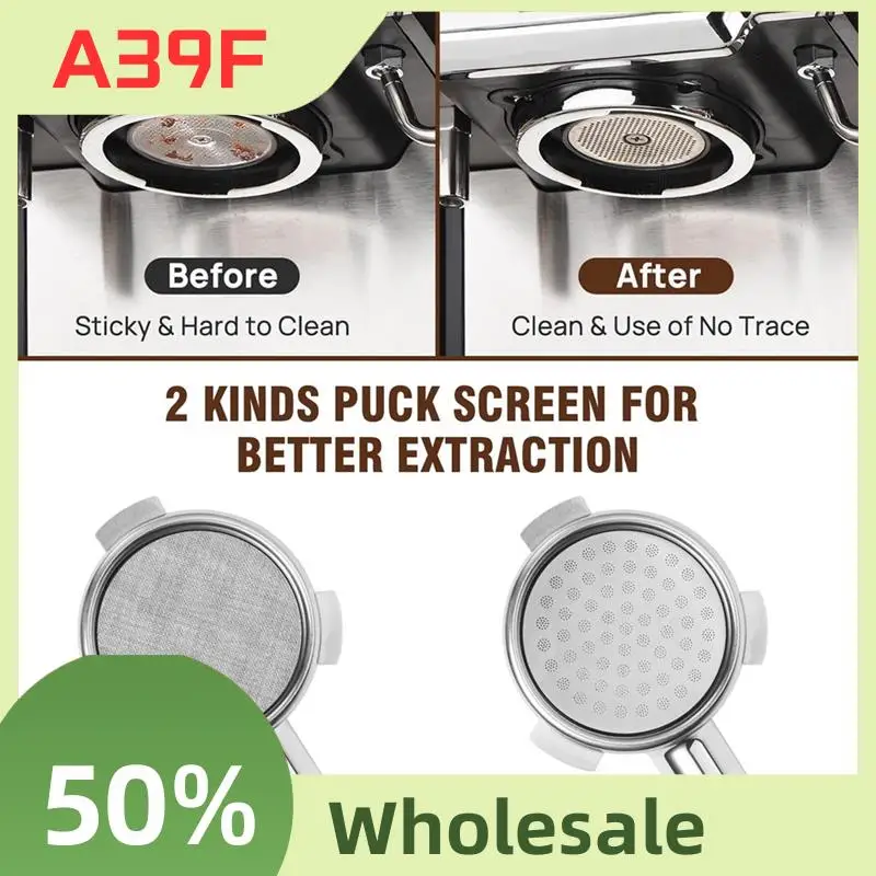 

A39F Top Espresso Tamper Set For 58 Mm Porta Filter, Coffee Tamper Adjustable Coffee Distributor And Tamper Dosing Puck Strainer