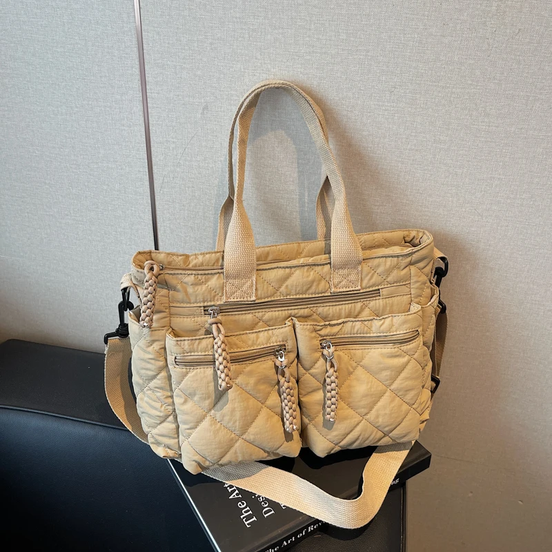 

Casual Solid Versatile High Quality Square Shoulder & Crossbody Bags Diamond Lattice Portable Durable Women's Tote Bags 2025 New