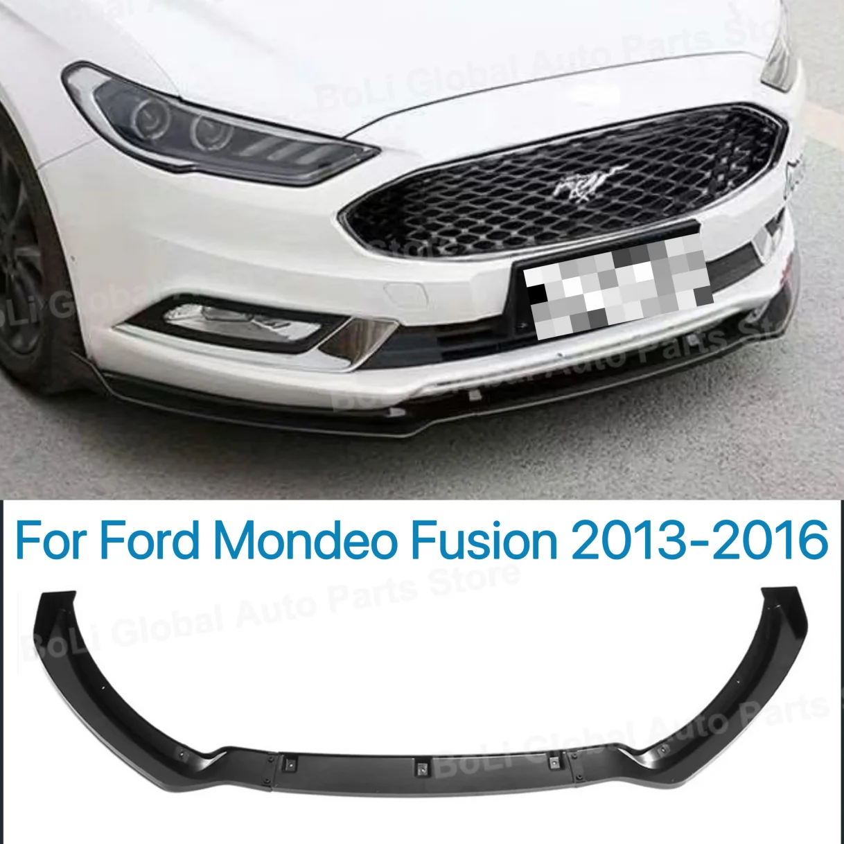 Car Front Bumper Splitter Lip For Ford Mondeo Fusion 2013 14 15 16 Spoiler Diffuser Guard Body Kit Cover Exterior Accessories