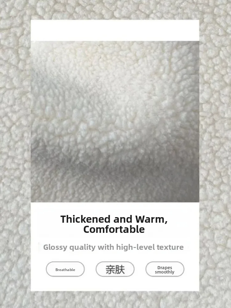 

Lamb Velvet Thiened Cotton Jaet 2025 New Korean Sle Men's Fce Lined Casual Autumn Winter Couple's Sle Trendy