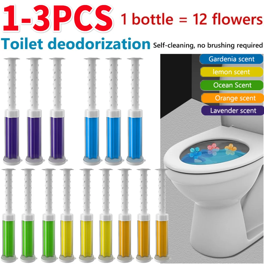 1-3pcs Aromatic Flower Detergent Deodorant Flower Aromatic Toilet Gel Remove Odors Leave No Traces for Household Cleaning