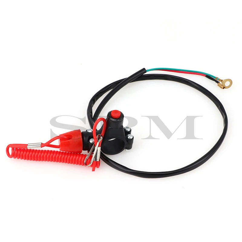 ATV Motorcycle Boat Tether Lanyard Emergency Kill Stop Engine Switch Push Button for Pocket Mini Dirt Bike ATV Quad