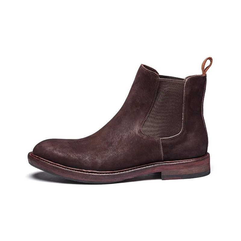 Genuine Leather Handmade Shoes Men's High End Business Casual Wear-resistant Cowhide Ankle Boots Male Hiking Chelsea Boots