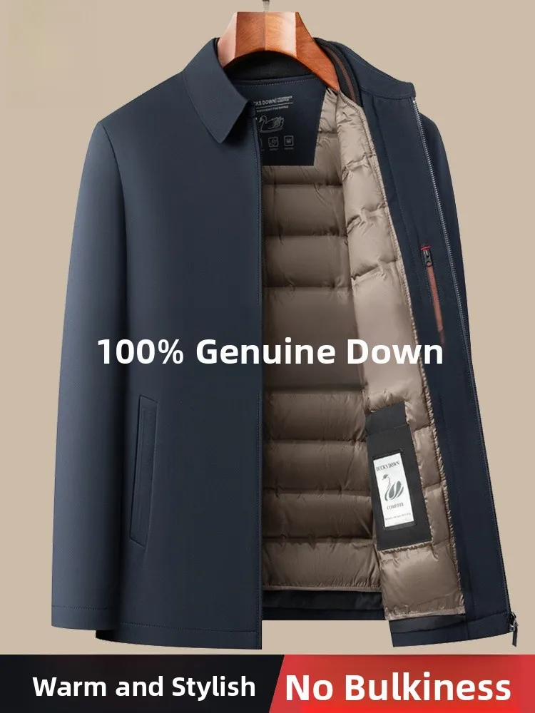 

Detachable Inner Liner Lightweight Thin down Jaet Men Thiened Busin Adstrative Coat Dad Winter Clothes