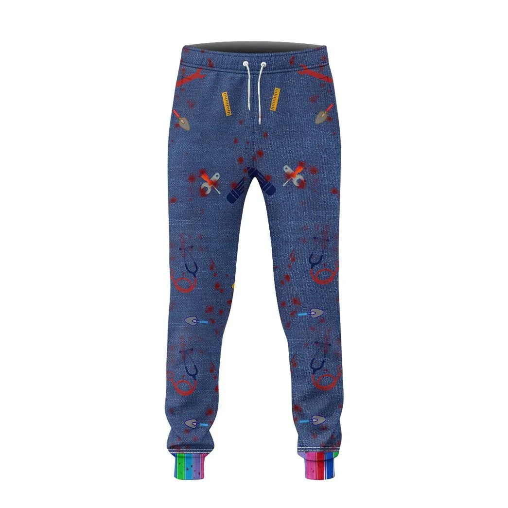 Chucky-pantalones de chándal con estampado 3D de personaje de película de terror para hombre, ropa de calle Unisex, pantalones de chándal casuales, disfraz de Cosplay, MP28, otoño