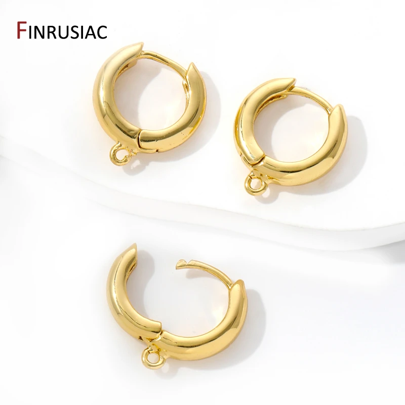 18K Gold Plated Brass Round Shvenzy Earring Clasps Findings,Earwire Fasteners, DIY Handmade Earrings Making Supplies Materials