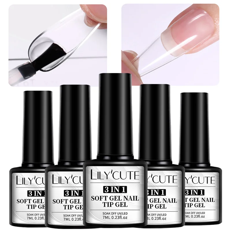 

LILYCUTE 7ml 3 in 1 Strong Nail Glue For False Nail Tips Acrylic Nails Press On Nails Fake Nails Art Decoration Lasting Adhesion