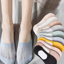 5 pairs Invisible Socks, Breathable Cotton Boat Socks, No Show & Liner Socks, Women's Stockings & Hosiery