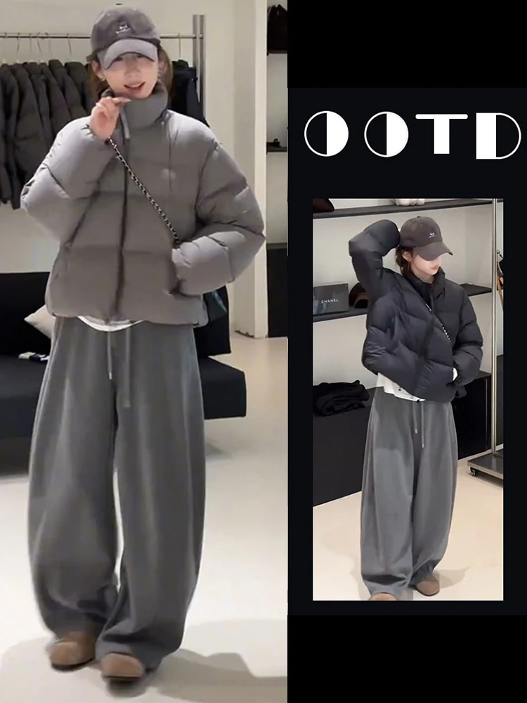 

Корейская модная зимняя женская куртка-пальто с воротником-стойкой из высококачественного хлопка, новинка