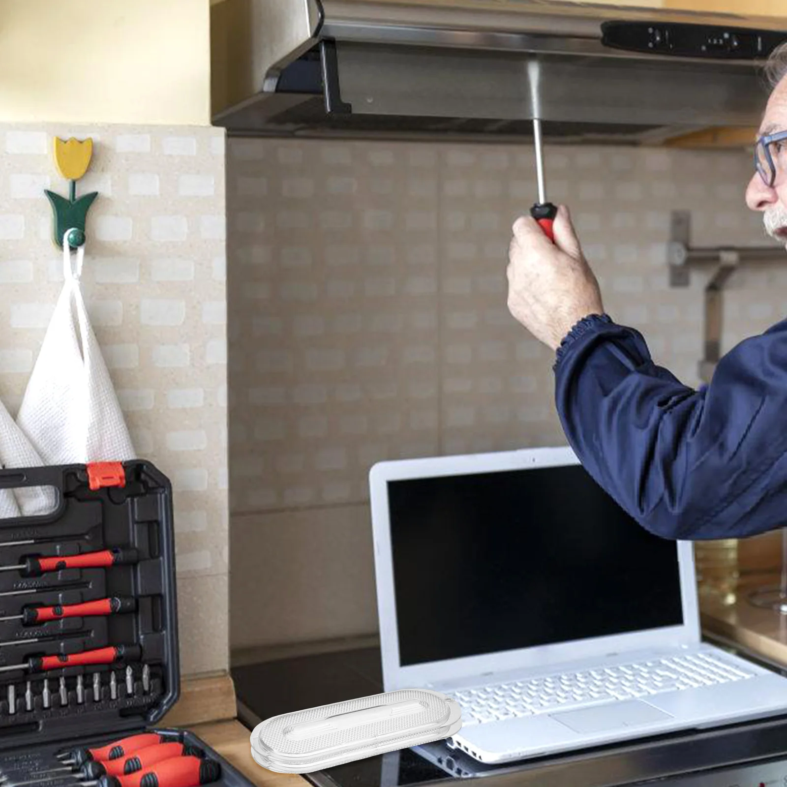 

2pcs Range Light Cover Oval Lamp Panel For Vent Hood Lighting Durable Replacement Parts Kitchen Range Hood Accessories