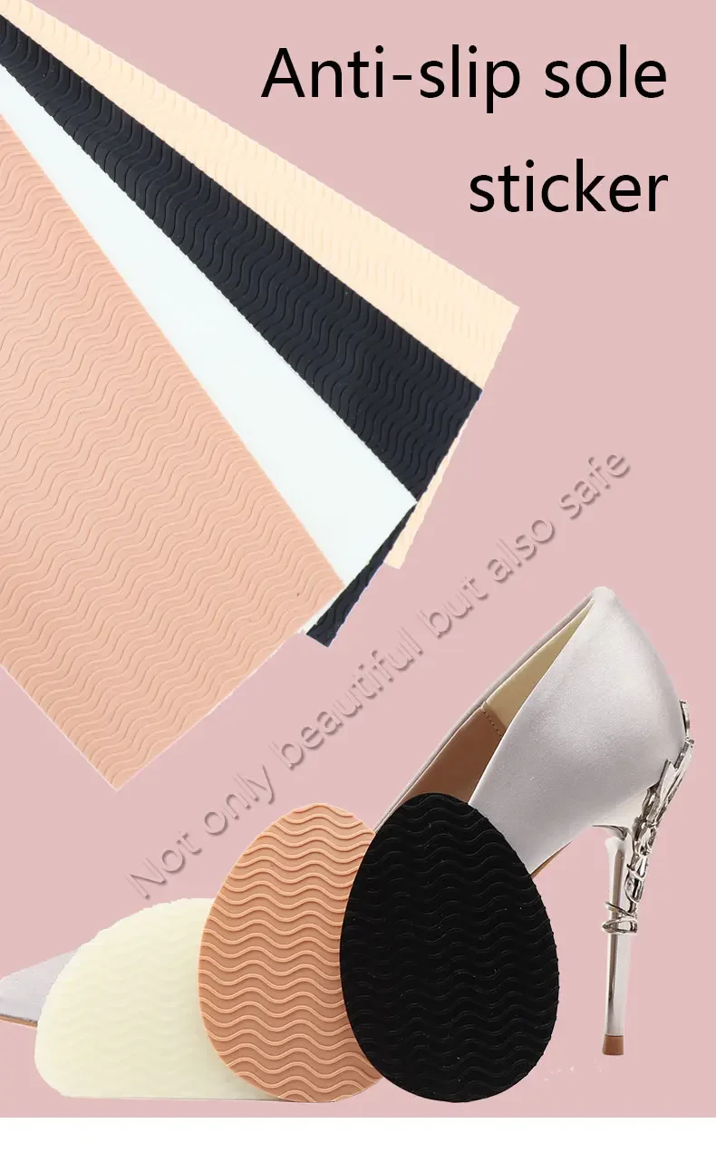 Rutschfeste Schuhpolster, selbstklebende Schuhgriffe, Gummi-Antirutsch-Einlegesohlen, Klebe-Schutz, Silikon, widerstandsfähig, Sohlenabdeckung für hohe Absätze – Detail 1