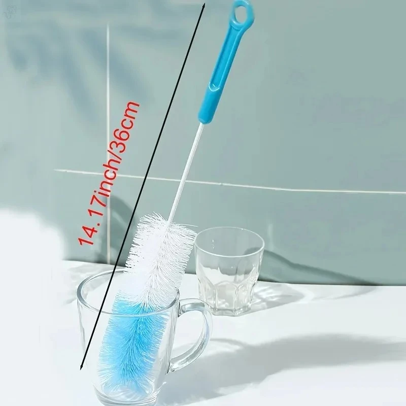 Langstieliger Becherbürste Küchen-Glasflaschen-Reinigungsbürste Schrubber für Milchflaschen Teetassen Mehrzweck-Haushaltsreinigungswerkzeug – Detail 3