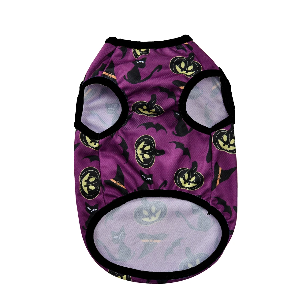 Halloween Kürbis Print Hunde kleidung für kleine mittelgroße Hunde Katzen atmungsaktive Haustier T-Shirt Chihuahua Französisch Bulldogge Welpen Kostüme – Detail 11