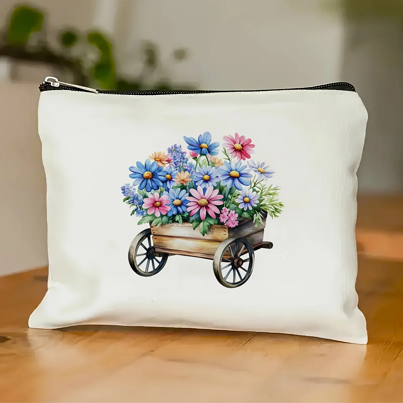 

A Spring Floral Patterned Makeup Bag- Multifunctional Zipper Pouch, Jewelry Storage Bag, Perfect Travel Zipper Small Storage Bag