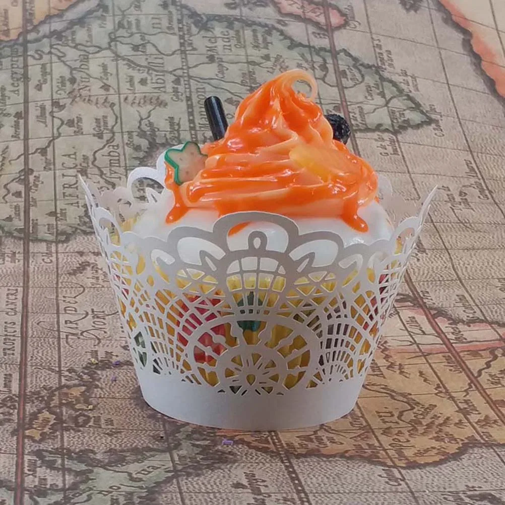 

50 Pcs Cupcake Wrappers Elegant Edge Decoration Cake Wrappers Set Party Wedding Christmas Anniversary Decorations for