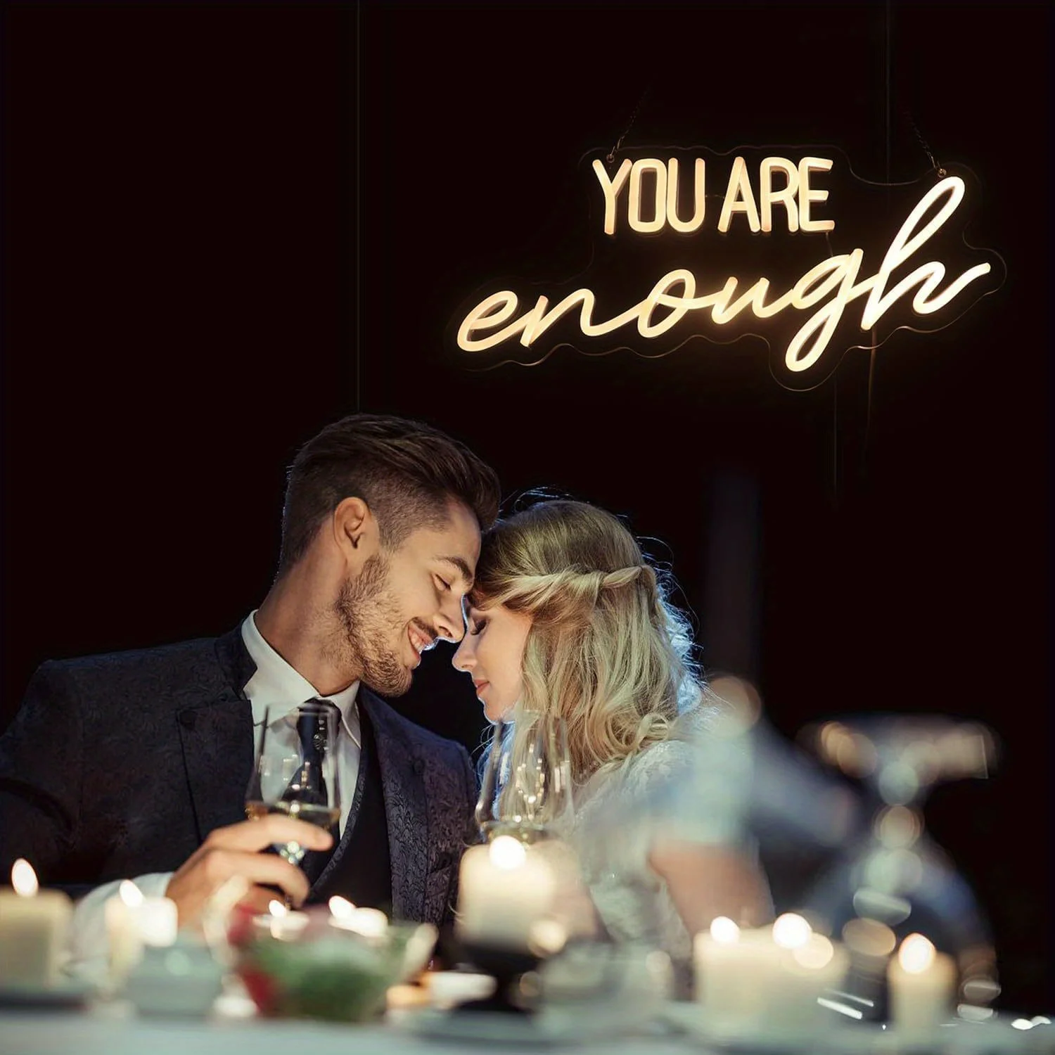 You Are Enough Neon, USB powered with dimmer switch, Suitable for Room, Home, Bar, Art Wall Decor, Party