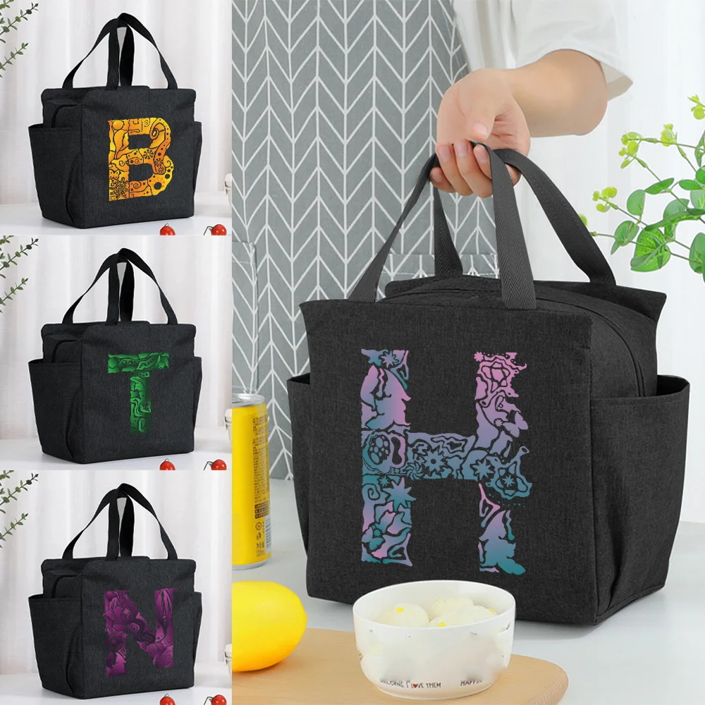 2026 Lunch Bags for Women Kids Portable Insulated Canvas High Capacity Lunch Bag Printing Engrave Image Series Food Box Thermal