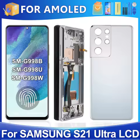 S21 Ultra For Samsung For AMOLED S21 Ultra 5G G998B G998U G998W LCD Display Touch Screen Digitizer Assembly Replacement
