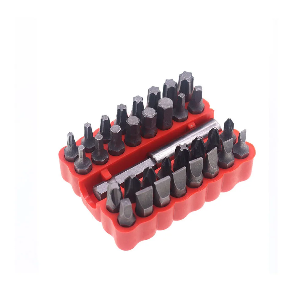 33pcs Security Bit with Magnetic Extension Bit Holder Tamper Proof Torq Torx Hex Star Screwdriver Bits Set PZ0 PZ1 PZ2 T6 T7 T10