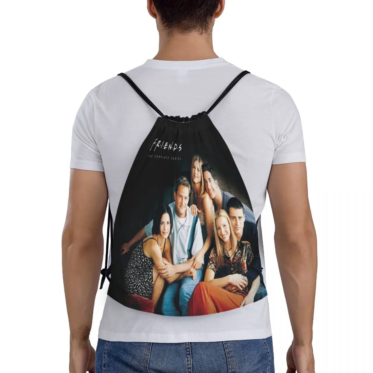 حقائب ظهر برباط مخصصة لشخصيات الأصدقاء للنساء والرجال خفيفة الوزن لعرض تلفزيوني وصالة الألعاب الرياضية وأكياس حقيبة للسفر