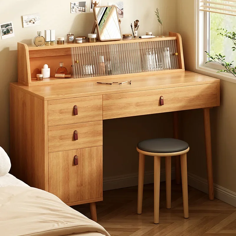 

Home Log Wind Dresser Bedroom Simple Modern Small Apartment Simple Light Luxury Storage Cabinet Makeup Table Integrated