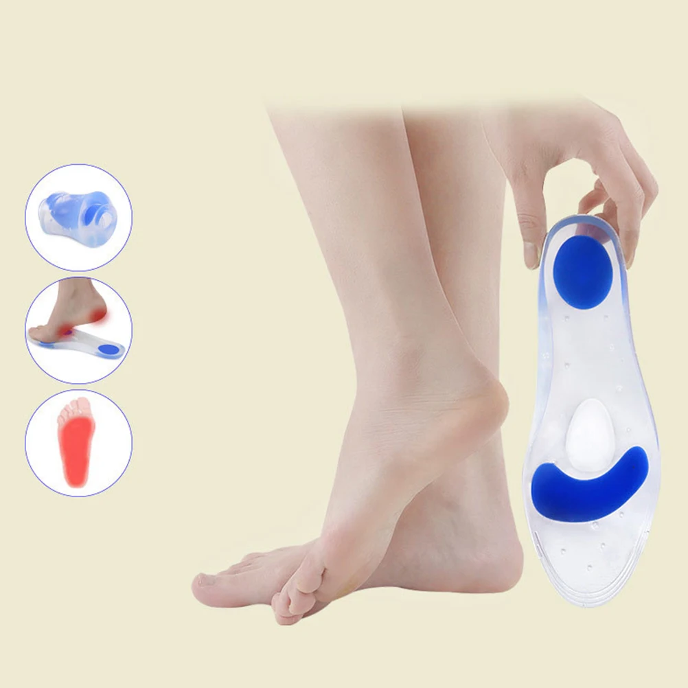 

Silicone Insoles Foot Care Pads Inserts for Sports Reduce Stress Improve Stability Support Durable Long Service