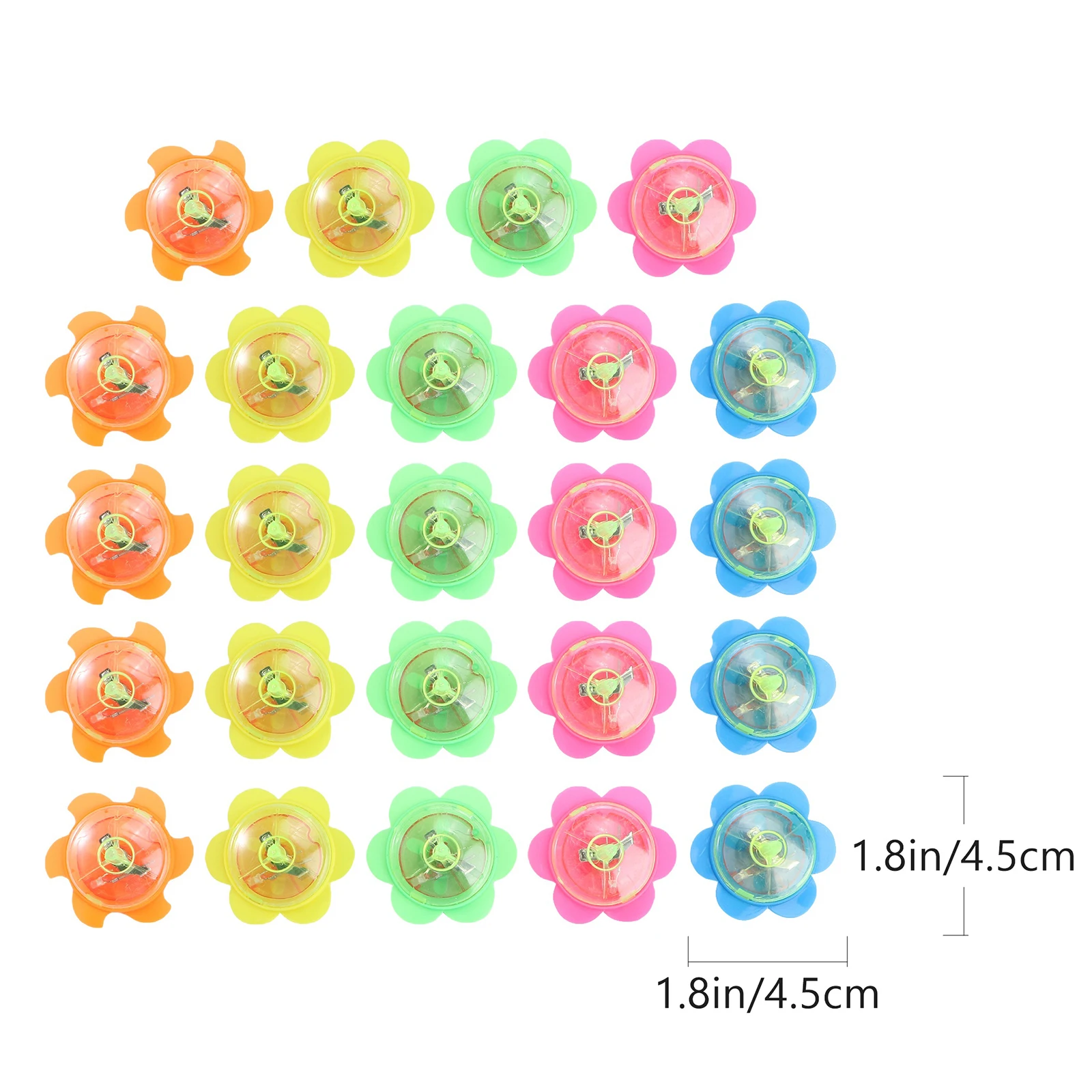 24 pezzi mini lampeggiante peg-top top in plastica filatura gioco cognitivo casuale bomboniera di compleanno top in plastica lampeggiante peg-top