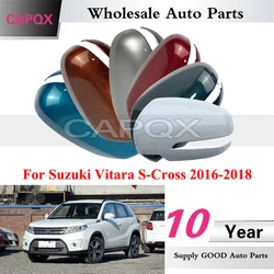 CAPQX For Suzuki Vitara S-Cross 2016-2018 Auto Outside Rearview Mirror Cover Lid Rear View Mirror Shell Side Mirror Cap Housing