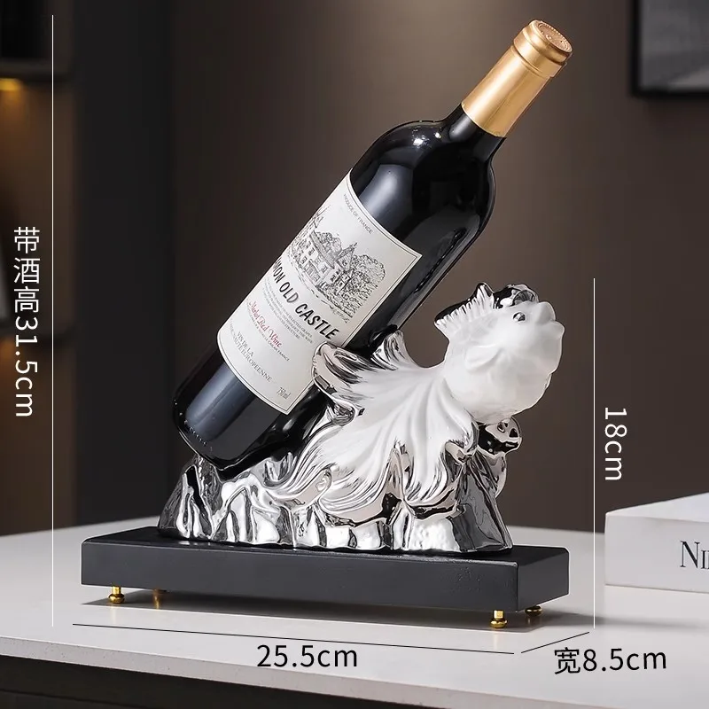 High end light luxury red wine rack decoration, wine cabinet, high-end decoration, home living room dining cabinet, koi creative