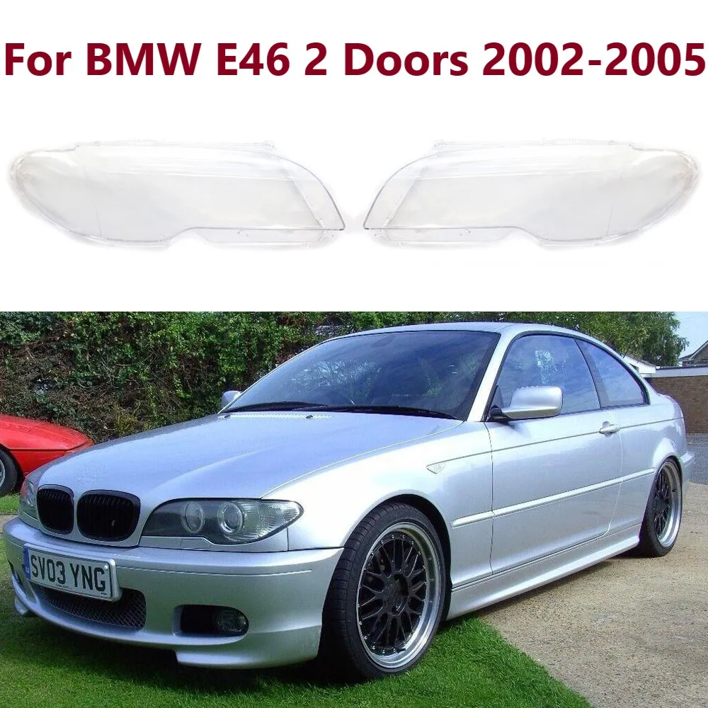 Left Right Headlight Headlamp Lens Cover For BMW E46 3 Series  2 Doors 2002-2005  Automobile  Accessories