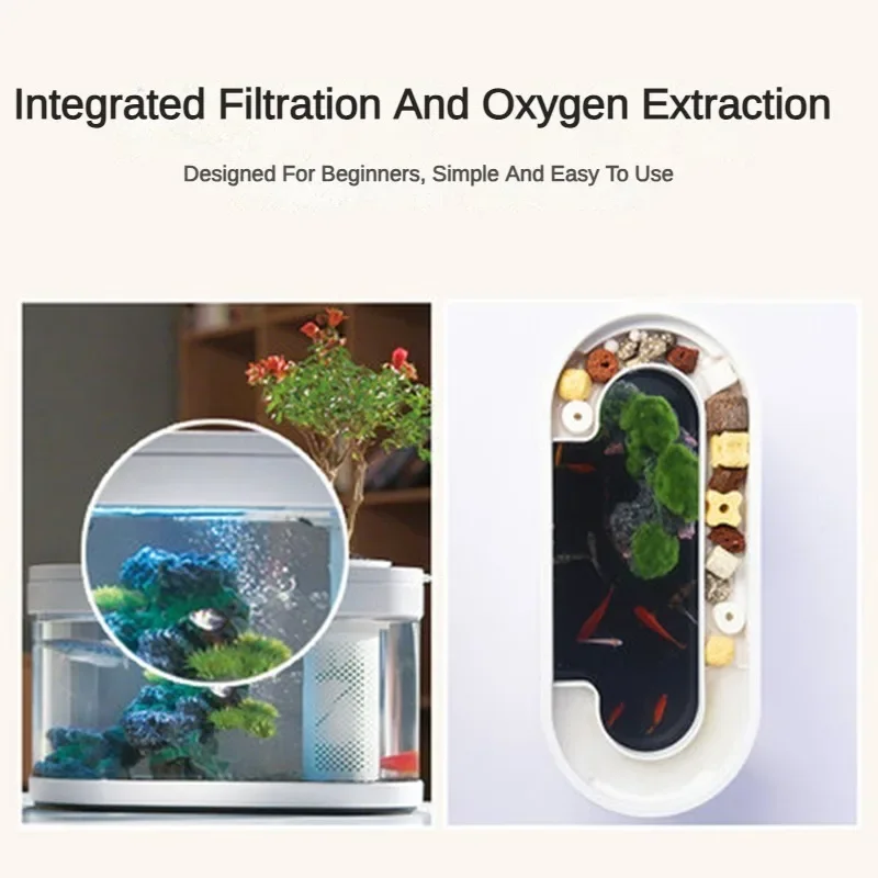 Smart Fish Tank Amphibious Ecological Aquarium ProC180 Automatic Feeder WiFi Box RGB Light Control for Mijia MiHome App