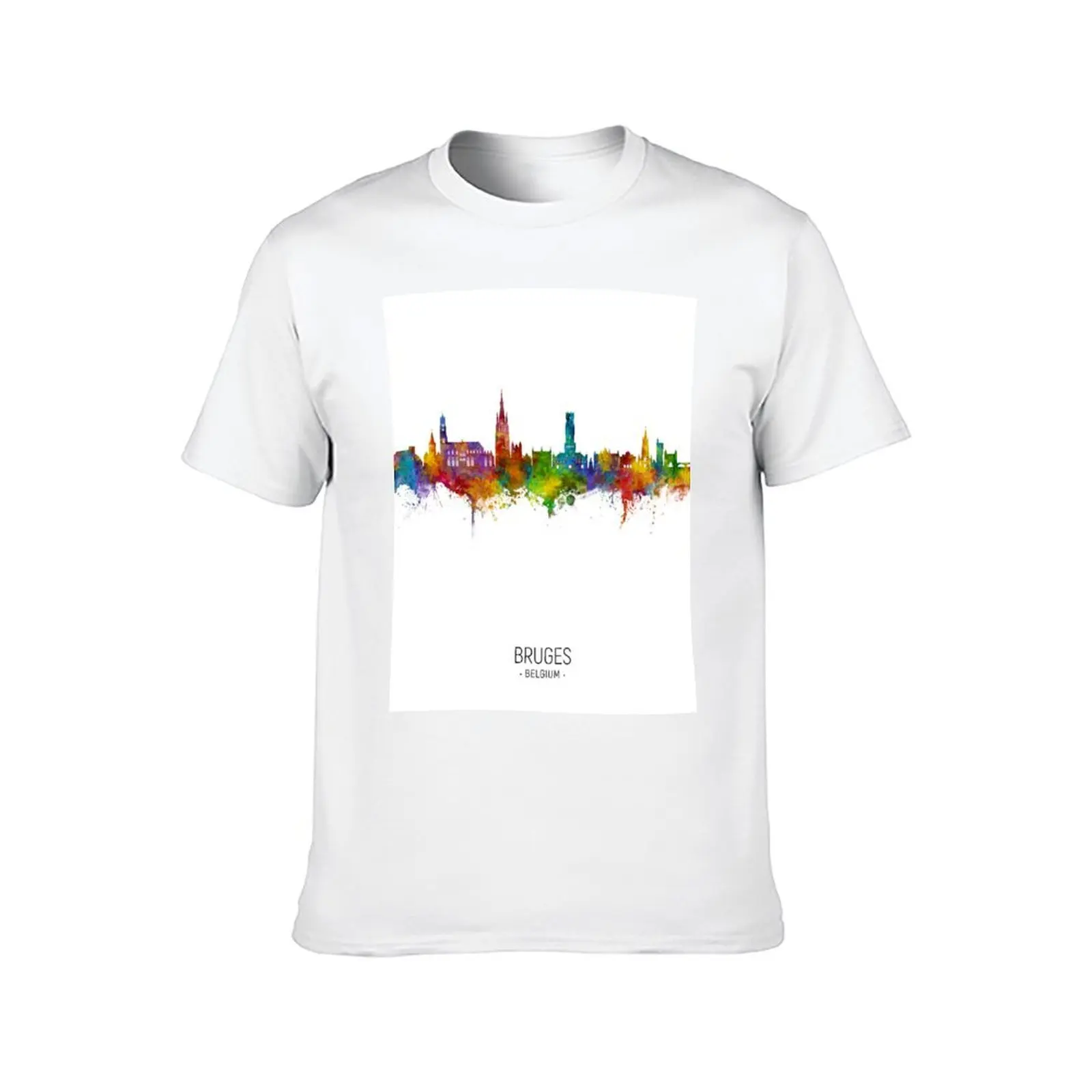 Bruges Belgium Skyline T-Shirt man clothes quick-drying mens t shirts pack