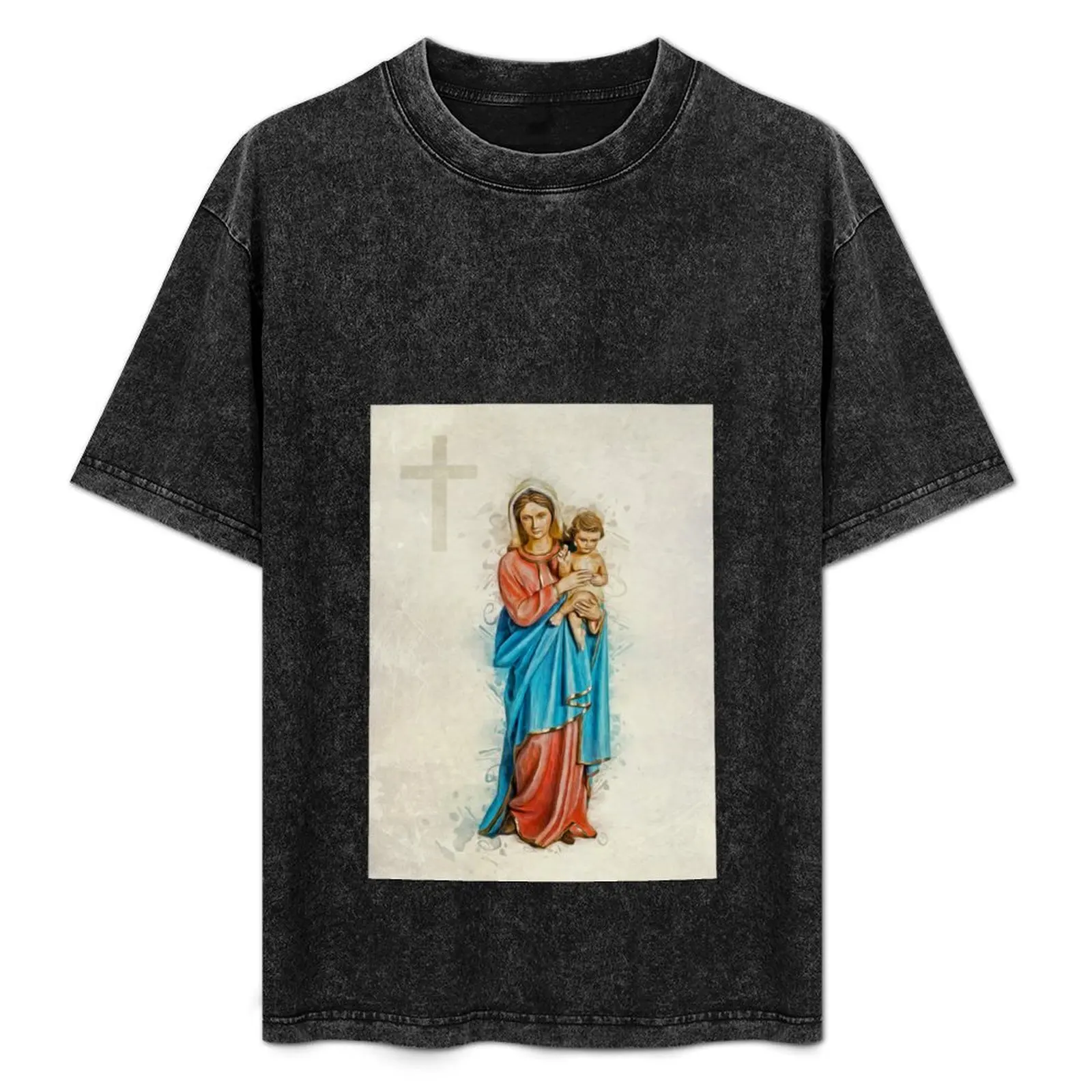 

Virgin Mary And Jesus T-Shirt Durable Work Wear T-Shirt