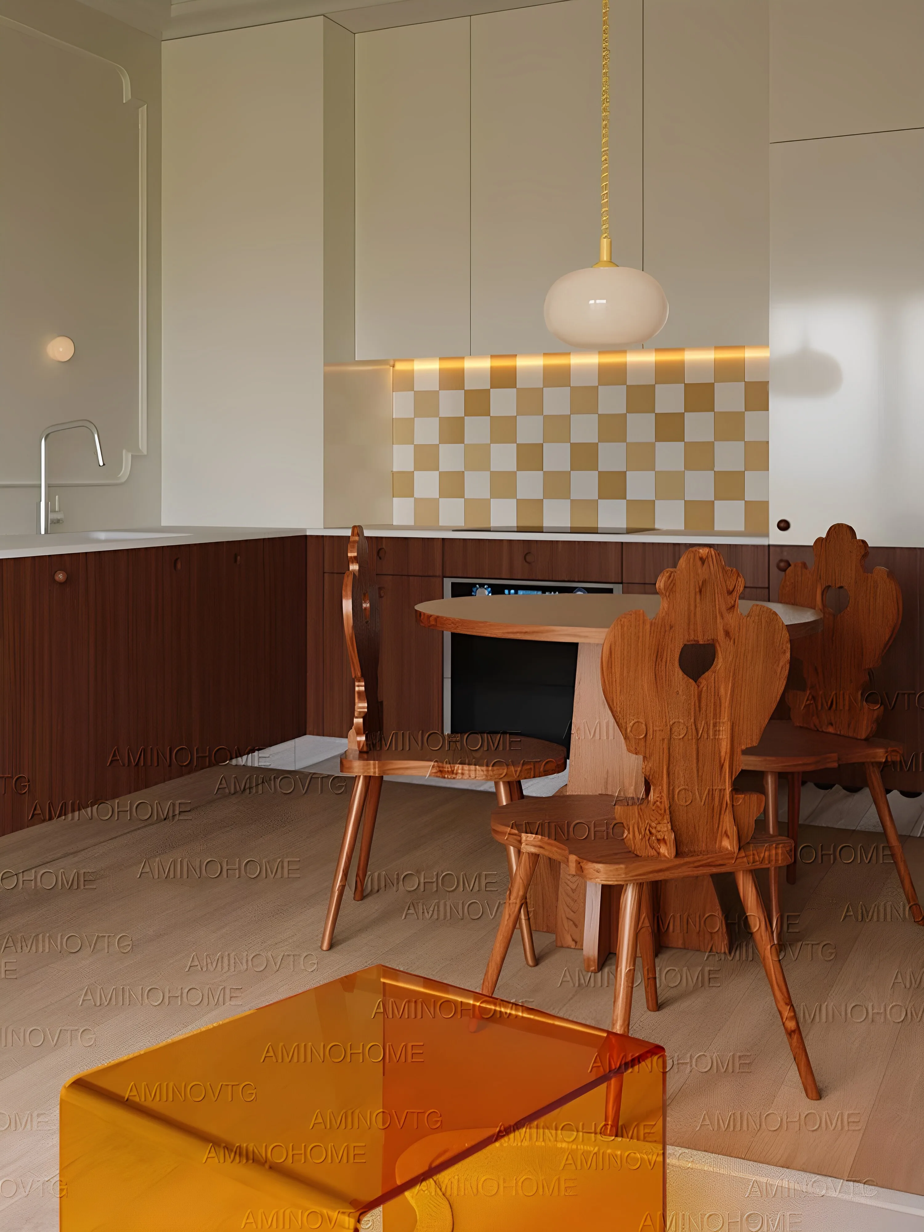 

French medieval solid wood dining chair home retro chair makeup stool leisure chair designer furniture