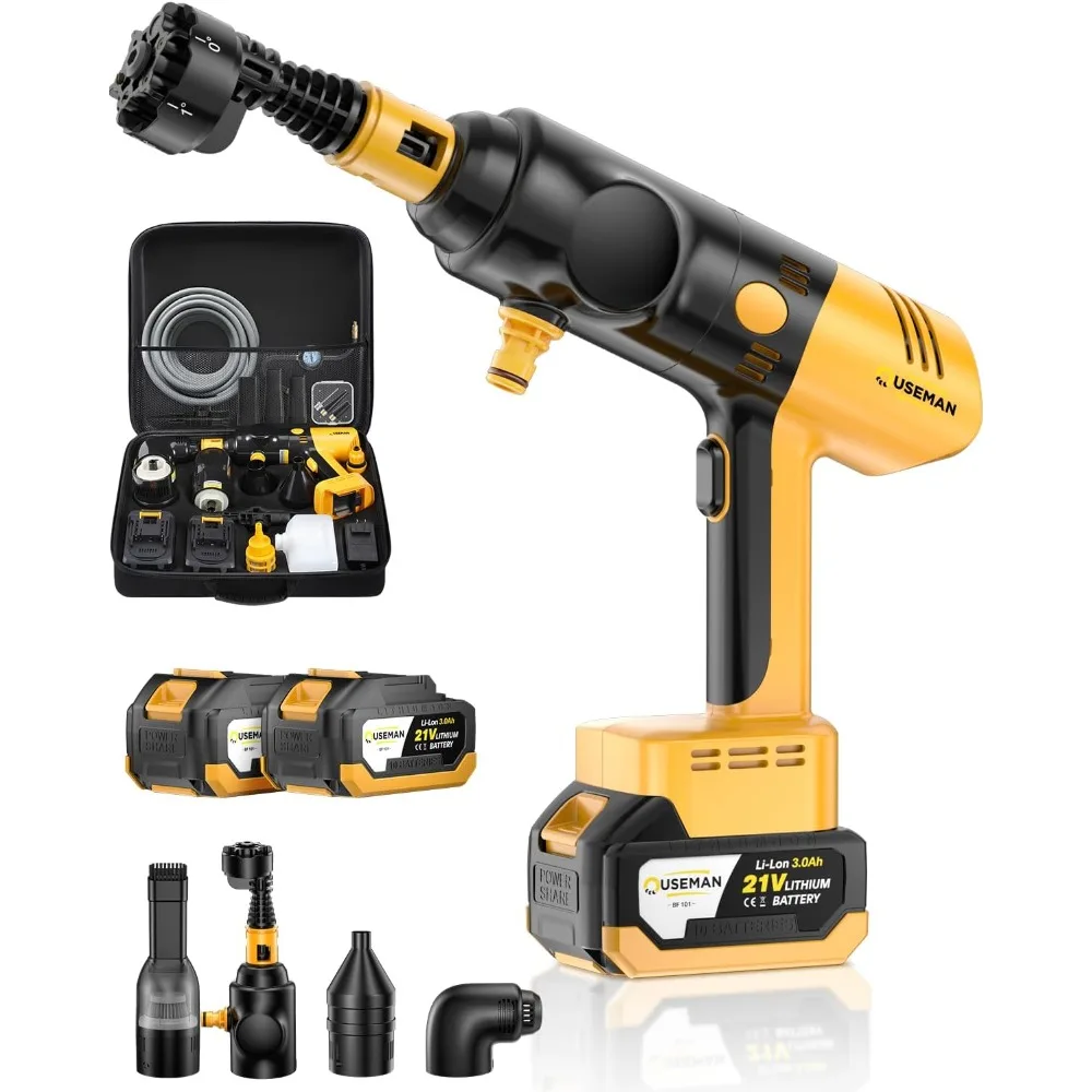 

Cordless Pressure Washer 4-in-1 Kit CarCraftKit, 280 PSI High Pressure Vacuum, Tire Inflator, Air Duster, with 50000mAh Battery,