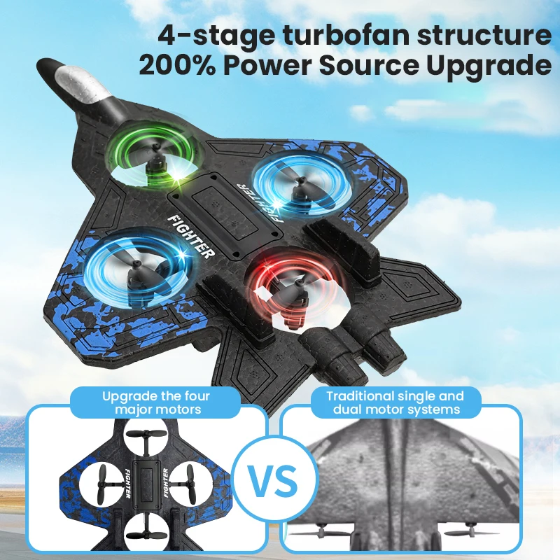 Avion de glisse RC 2.4G, télécommande en mousse EPP, quadrirotor à une touche, avion de décollage, Rotation à 360 degrés, hélicoptère de cascade, cadeau pour garçon