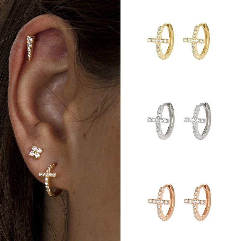 CRMYA Gold color Hoop Earrings For Women Vintage Luxury CZ Zircon Women\'s Earring 2022 Wedding Jewelry Wholesale