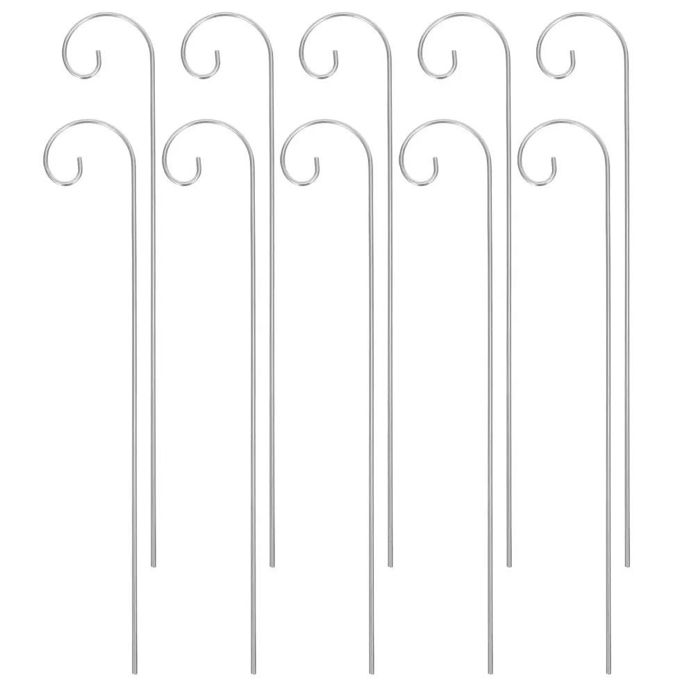 

10pcs Metal Plant Label Hooks Hanger Garden Stake Shepherd Hook Plant Markers Stakes Outdoor Heavy Duty Flower Basket Stand