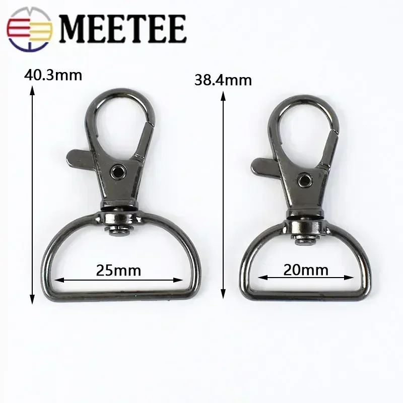 10/20Pcs 20mm/25mm Metal Lobster Clasp Clip Snap Hook Swivel Trigger Carabiner Bag Buckles Handbags Strap Webbing Hang Buckle