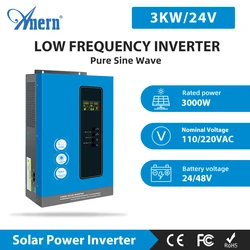 Inwerter czystej fali sinusoidalnej Anern 3000W 24V o niskiej częstotliwości z kontrolerem MPPT 60A Inwerter energii słonecznej