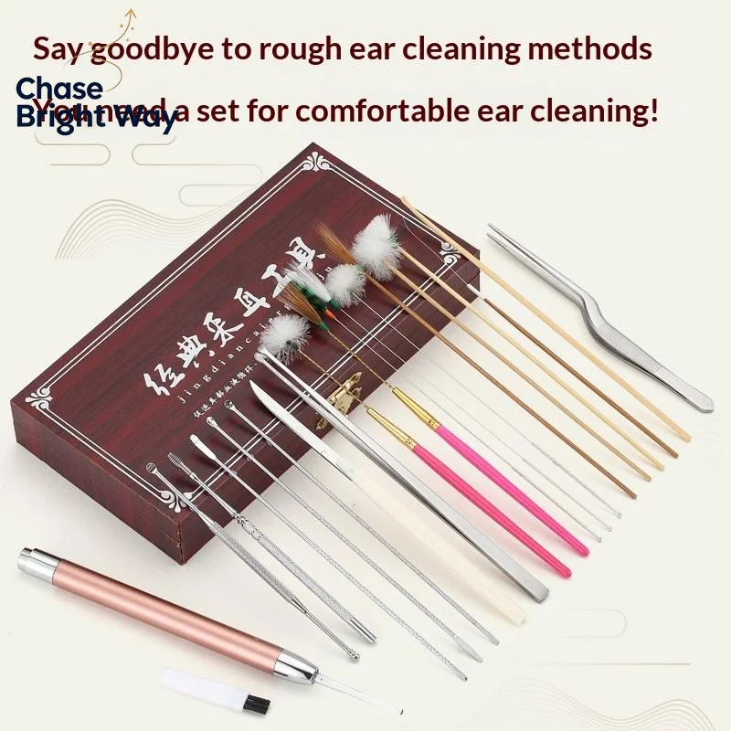 Ear Care Picking Tool Set Premium Goose Feather Stick Smooth Ear Scoop for Salon Home Ear Canal Massage Use