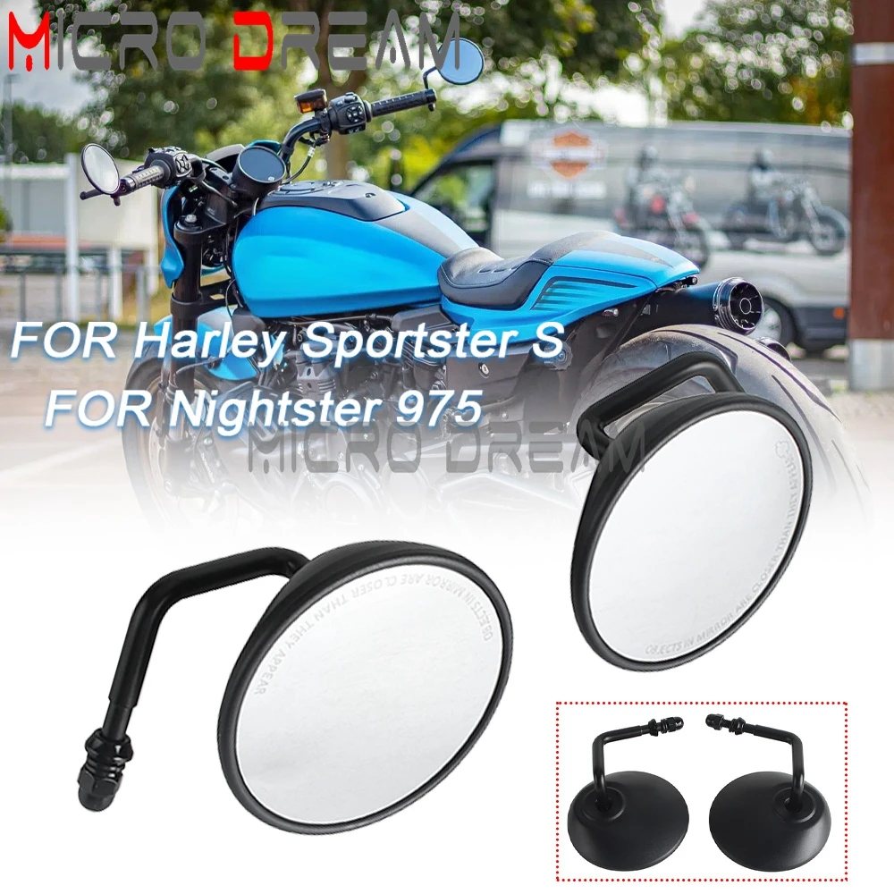 

For Harley Sportster S 1250 Nightster 975 RH1250S RH975 Motorcycle Rear View Mirrors Aluminum Handlebar Rearview Accessories