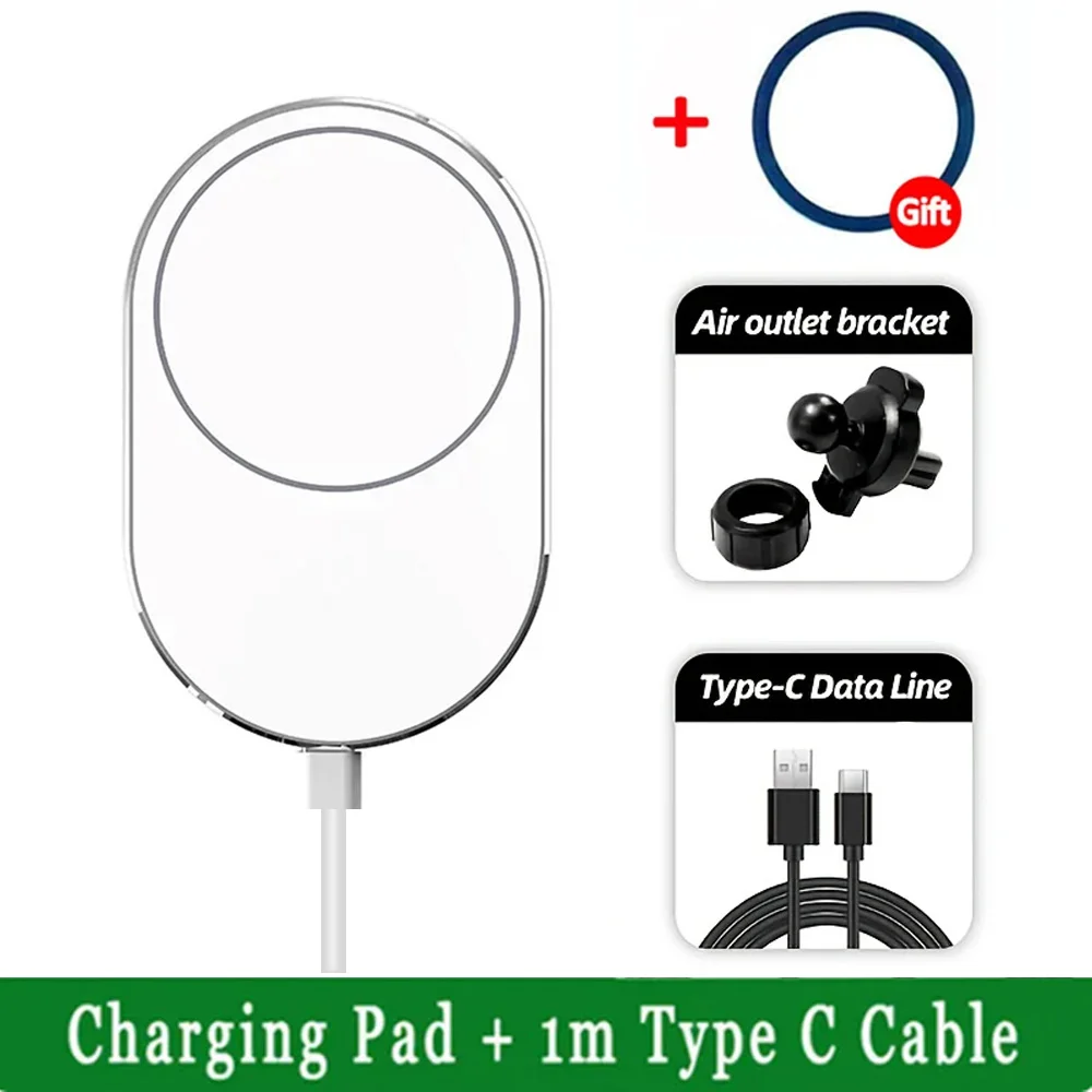 Magsafe用磁気携帯電話カーホルダー,ワイヤレス充電器,100w,qi,ホルダーアクセサリー,iPhone 12,13,14,15 pro max