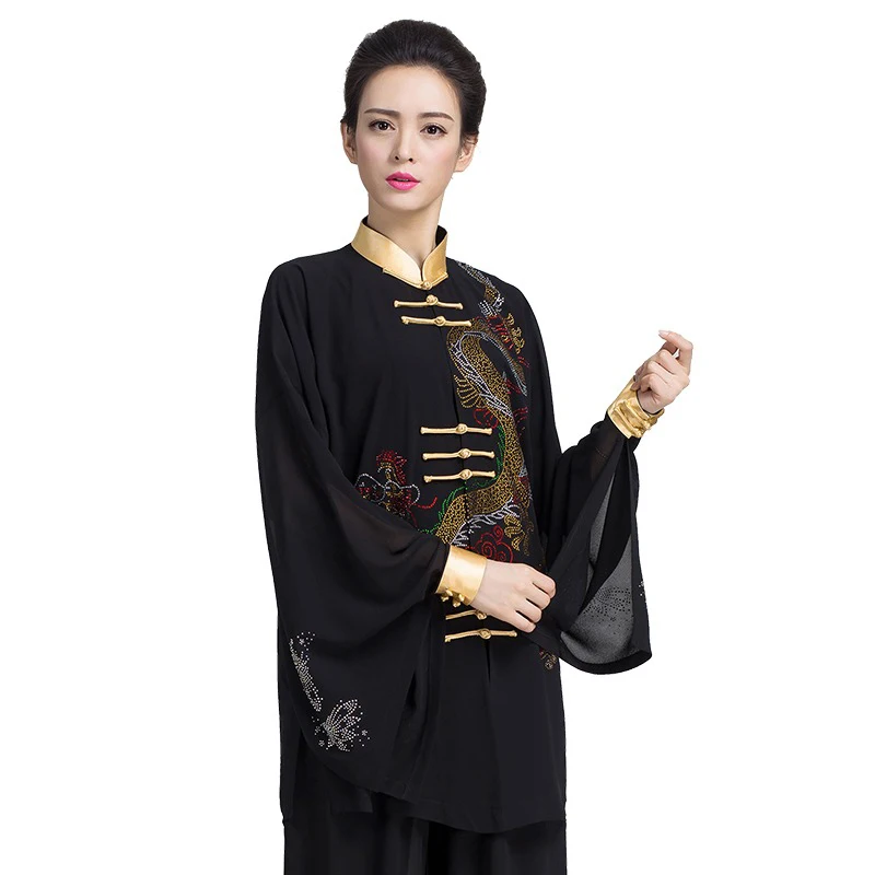 Kun Master Kung Fu Dress Wushu Clothing Martial Art Uniform Tai Chi Clothes Women And Men Unisex Blue Embroidery 2024 New Style